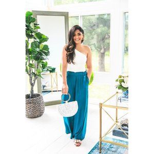 NWT Summersalt Perfect Palazzo Pant in Seaweed Teal size M